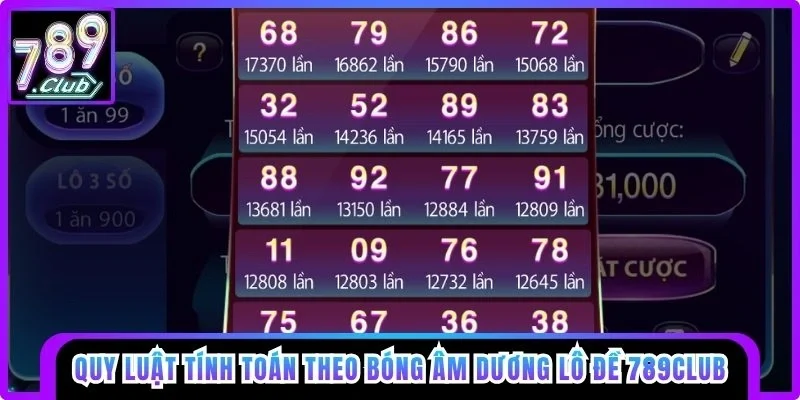 Quy luật tính toán theo bóng âm dương lô đề 789club
