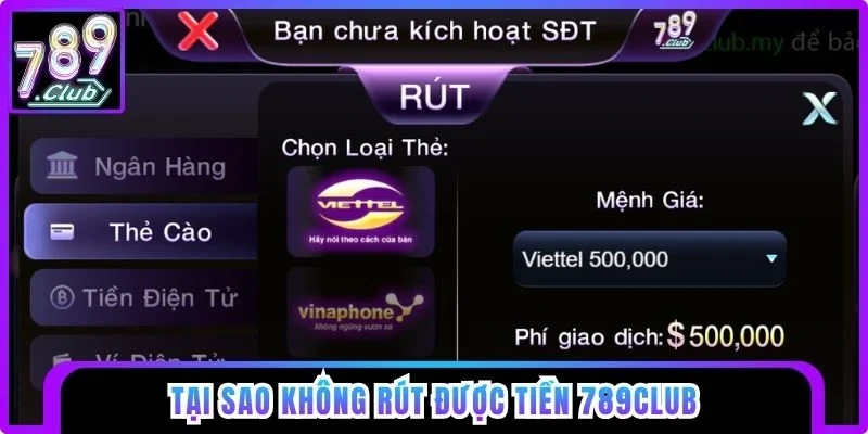 Tại sao không rút được tiền 789club